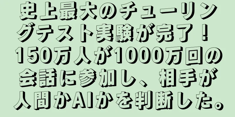 史上最大のチューリングテスト実験が完了！ 150万人が1000万回の会話に参加し、相手が人間かAIかを判断した。