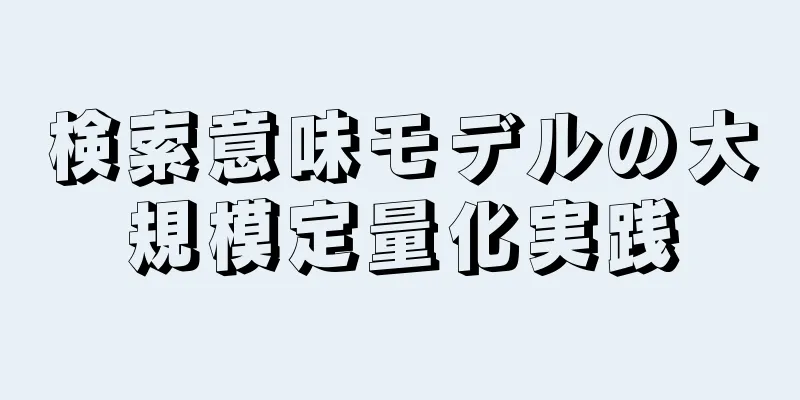 検索意味モデルの大規模定量化実践