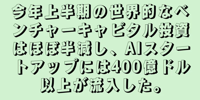 今年上半期の世界的なベンチャーキャピタル投資はほぼ半減し、AIスタートアップには400億ドル以上が流入した。