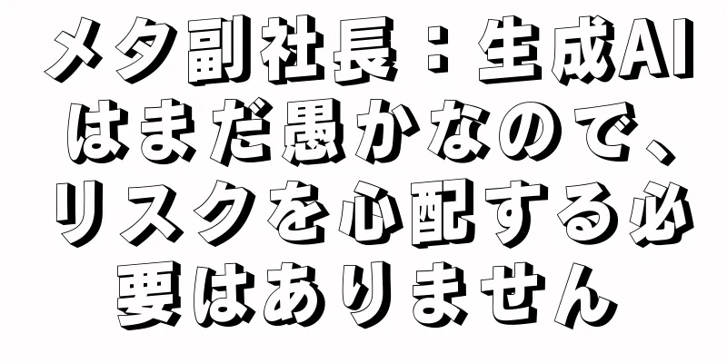 メタ副社長：生成AIはまだ愚かなので、リスクを心配する必要はありません