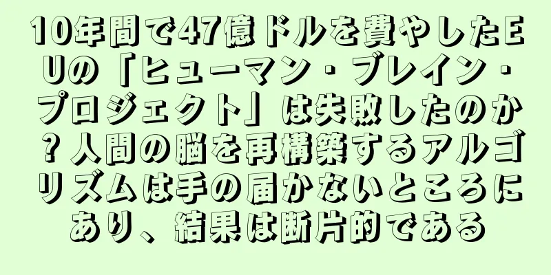 10年間で47億ドルを費やしたEUの「ヒューマン・ブレイン・プロジェクト」は失敗したのか？人間の脳を再構築するアルゴリズムは手の届かないところにあり、結果は断片的である