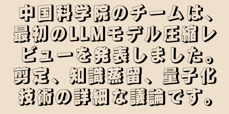 中国科学院のチームは、最初のLLMモデル圧縮レビューを発表しました。剪定、知識蒸留、量子化技術の詳細な議論です。