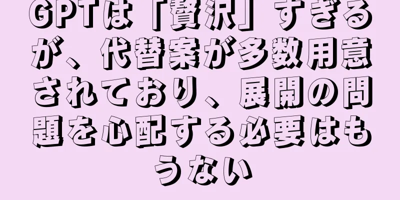 GPTは「贅沢」すぎるが、代替案が多数用意されており、展開の問題を心配する必要はもうない