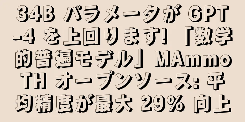 34B パラメータが GPT-4 を上回ります! 「数学的普遍モデル」MAmmoTH オープンソース: 平均精度が最大 29% 向上