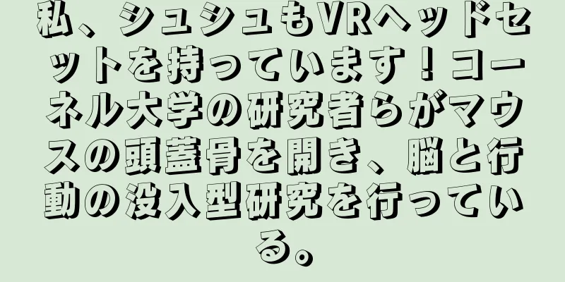 私、シュシュもVRヘッドセットを持っています！コーネル大学の研究者らがマウスの頭蓋骨を開き、脳と行動の没入型研究を行っている。