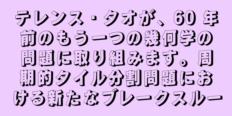 テレンス・タオが、60 年前のもう一つの幾何学の問題に取り組みます。周期的タイル分割問題における新たなブレークスルー