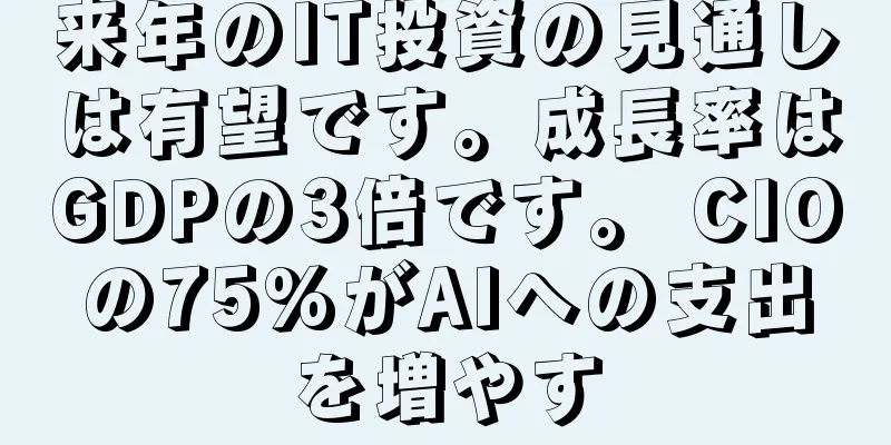 来年のIT投資の見通しは有望です。成長率はGDPの3倍です。 CIOの75%がAIへの支出を増やす