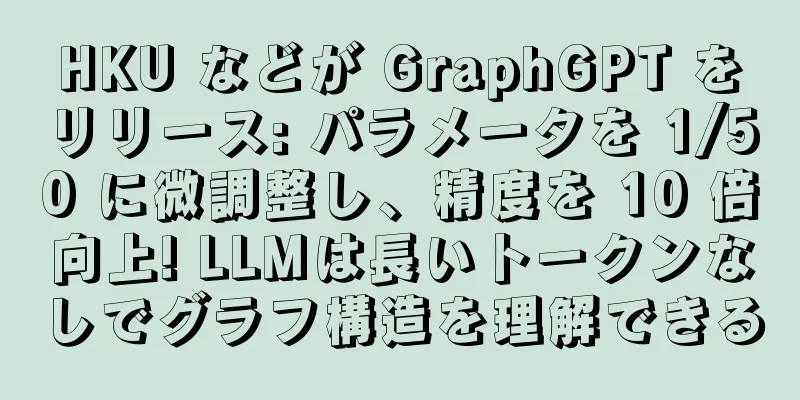 HKU などが GraphGPT をリリース: パラメータを 1/50 に微調整し、精度を 10 倍向上! LLMは長いトークンなしでグラフ構造を理解できる