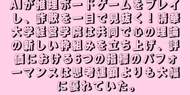 AIが推理ボードゲームをプレイし、詐欺を一目で見抜く！清華大学経営学院は共同で心の理論の新しい枠組みを立ち上げ、評価における6つの指標のパフォーマンスは思考連鎖よりも大幅に優れていた。
