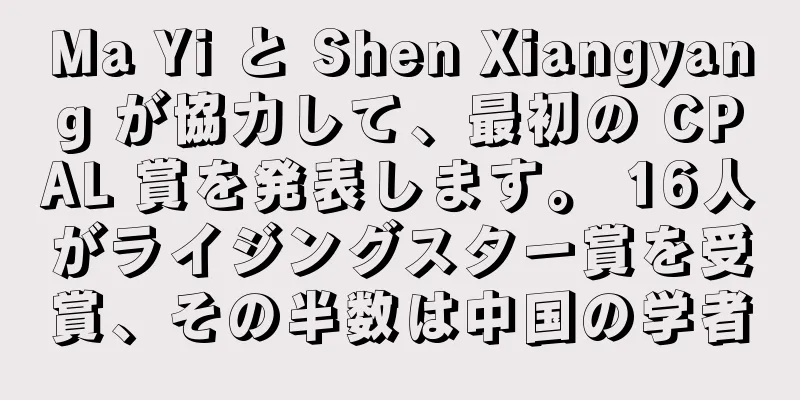 Ma Yi と Shen Xiangyang が協力して、最初の CPAL 賞を発表します。 16人がライジングスター賞を受賞、その半数は中国の学者