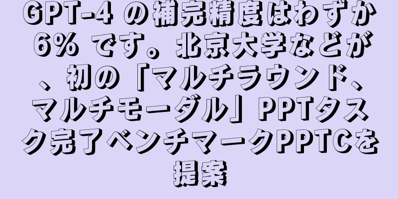 GPT-4 の補完精度はわずか 6% です。北京大学などが、初の「マルチラウンド、マルチモーダル」PPTタスク完了ベンチマークPPTCを提案