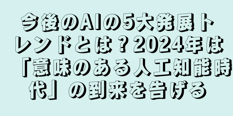 今後のAIの5大発展トレンドとは？2024年は「意味のある人工知能時代」の到来を告げる