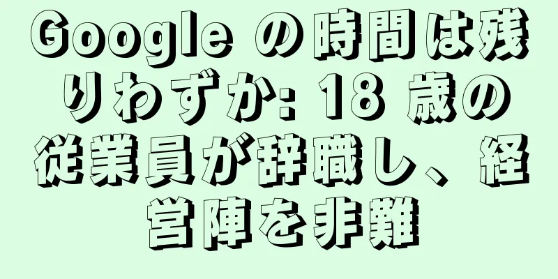 Google の時間は残りわずか: 18 歳の従業員が辞職し、経営陣を非難