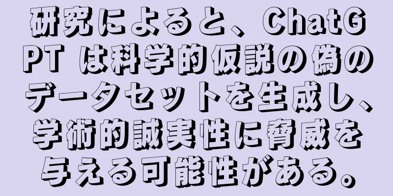 研究によると、ChatGPT は科学的仮説の偽のデータセットを生成し、学術的誠実性に脅威を与える可能性がある。