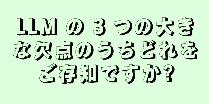 LLM の 3 つの大きな欠点のうちどれをご存知ですか?