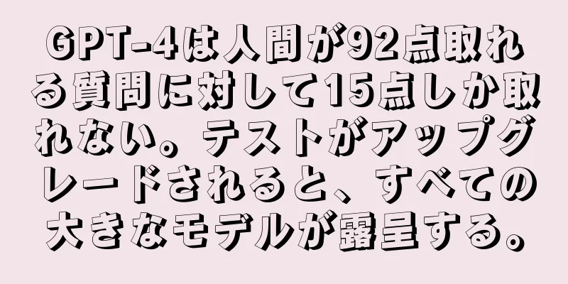 GPT-4は人間が92点取れる質問に対して15点しか取れない。テストがアップグレードされると、すべての大きなモデルが露呈する。