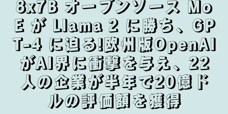 8x7B オープンソース MoE が Llama 2 に勝ち、GPT-4 に迫る!欧州版OpenAIがAI界に衝撃を与え、22人の企業が半年で20億ドルの評価額を獲得
