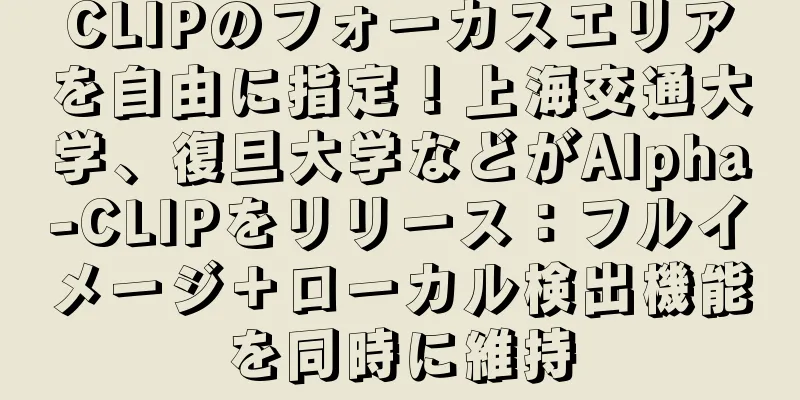 CLIPのフォーカスエリアを自由に指定！上海交通大学、復旦大学などがAlpha-CLIPをリリース：フルイメージ＋ローカル検出機能を同時に維持