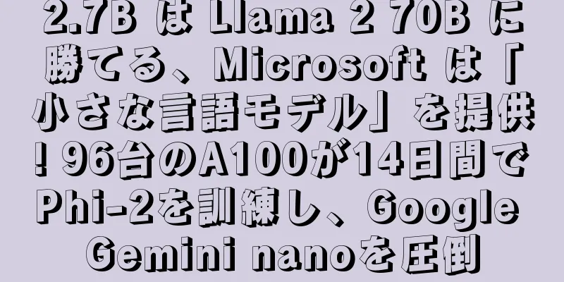 2.7B は Llama 2 70B に勝てる、Microsoft は「小さな言語モデル」を提供! 96台のA100が14日間でPhi-2を訓練し、Google Gemini nanoを圧倒