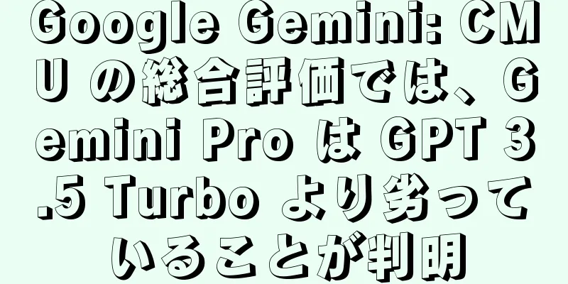 Google Gemini: CMU の総合評価では、Gemini Pro は GPT 3.5 Turbo より劣っていることが判明