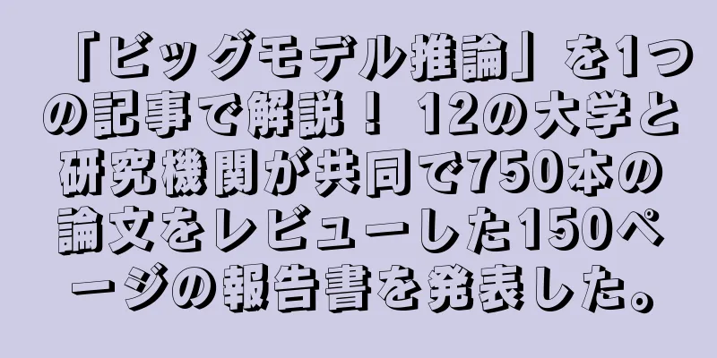 「ビッグモデル推論」を1つの記事で解説！ 12の大学と研究機関が共同で750本の論文をレビューした150ページの報告書を発表した。