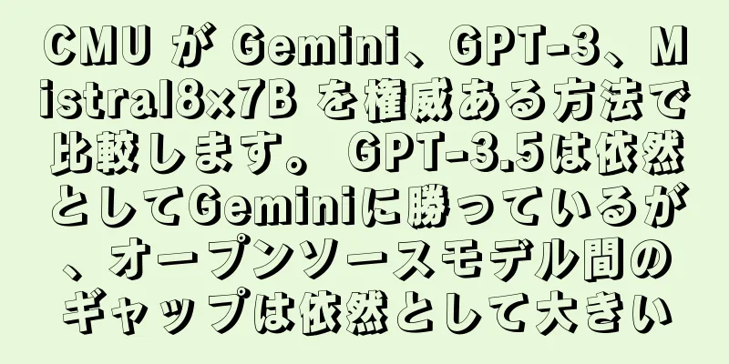 CMU が Gemini、GPT-3、Mistral8×7B を権威ある方法で比較します。 GPT-3.5は依然としてGeminiに勝っているが、オープンソースモデル間のギャップは依然として大きい