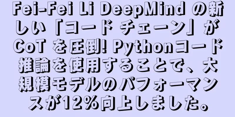 Fei-Fei Li DeepMind の新しい「コード チェーン」が CoT を圧倒! Pythonコード推論を使用することで、大規模モデルのパフォーマンスが12%向上しました。