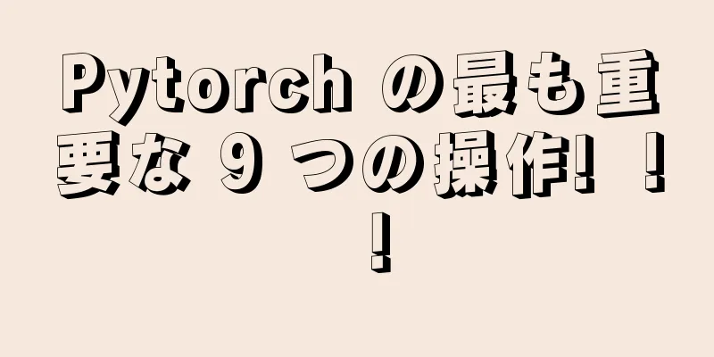 Pytorch の最も重要な 9 つの操作! ！ ！