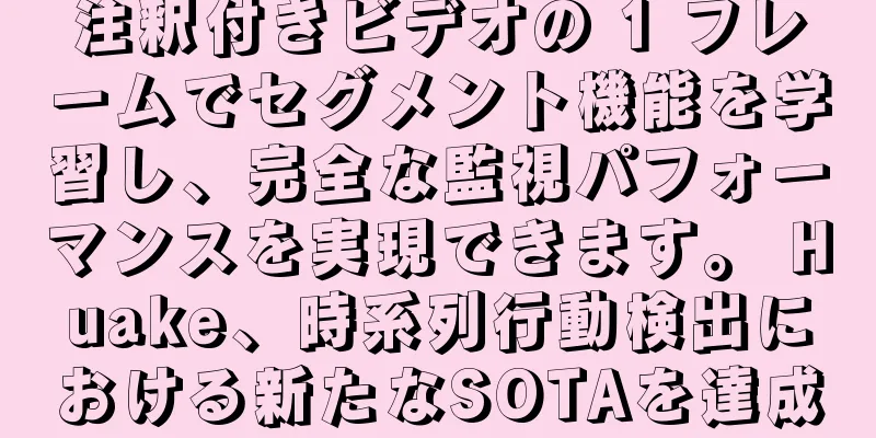注釈付きビデオの 1 フレームでセグメント機能を学習し、完全な監視パフォーマンスを実現できます。 Huake、時系列行動検出における新たなSOTAを達成