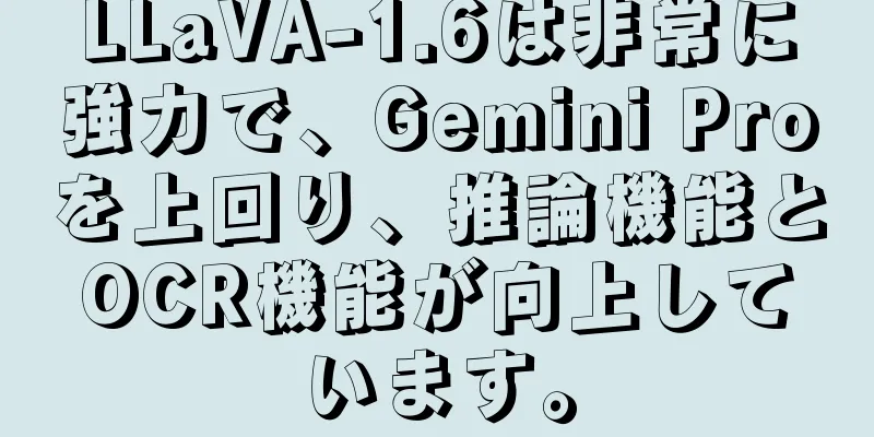 LLaVA-1.6は非常に強力で、Gemini Proを上回り、推論機能とOCR機能が向上しています。