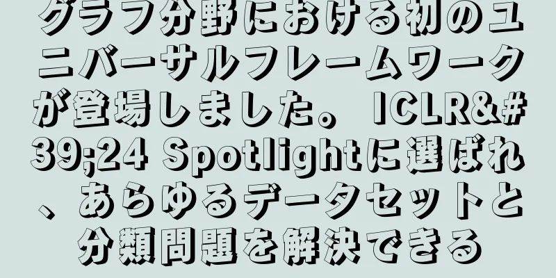 グラフ分野における初のユニバーサルフレームワークが登場しました。 ICLR'24 Spotlightに選ばれ、あらゆるデータセットと分類問題を解決できる