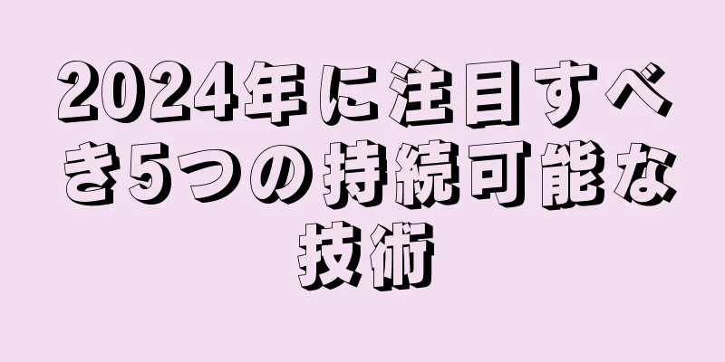 2024年に注目すべき5つの持続可能な技術
