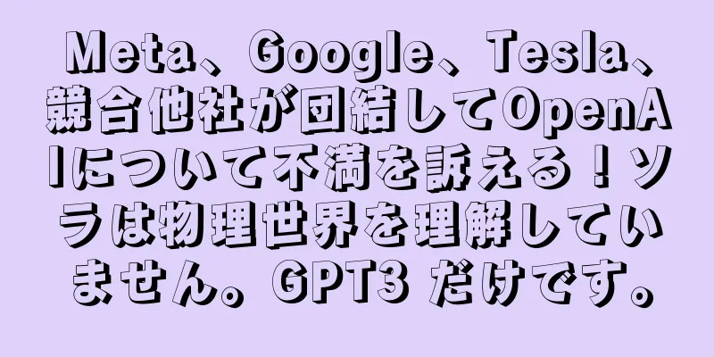 Meta、Google、Tesla、競合他社が団結してOpenAIについて不満を訴える！ソラは物理世界を理解していません。GPT3 だけです。