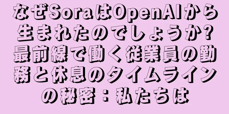 なぜSoraはOpenAIから生まれたのでしょうか?最前線で働く従業員の勤務と休息のタイムラインの秘密：私たちは