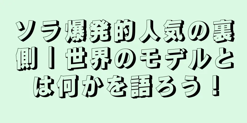 ソラ爆発的人気の裏側｜世界のモデルとは何かを語ろう！