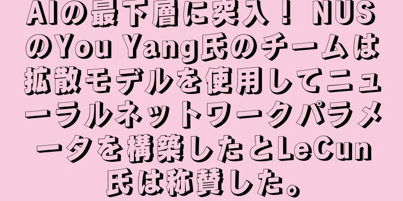 AIの最下層に突入！ NUSのYou Yang氏のチームは拡散モデルを使用してニューラルネットワークパラメータを構築したとLeCun氏は称賛した。